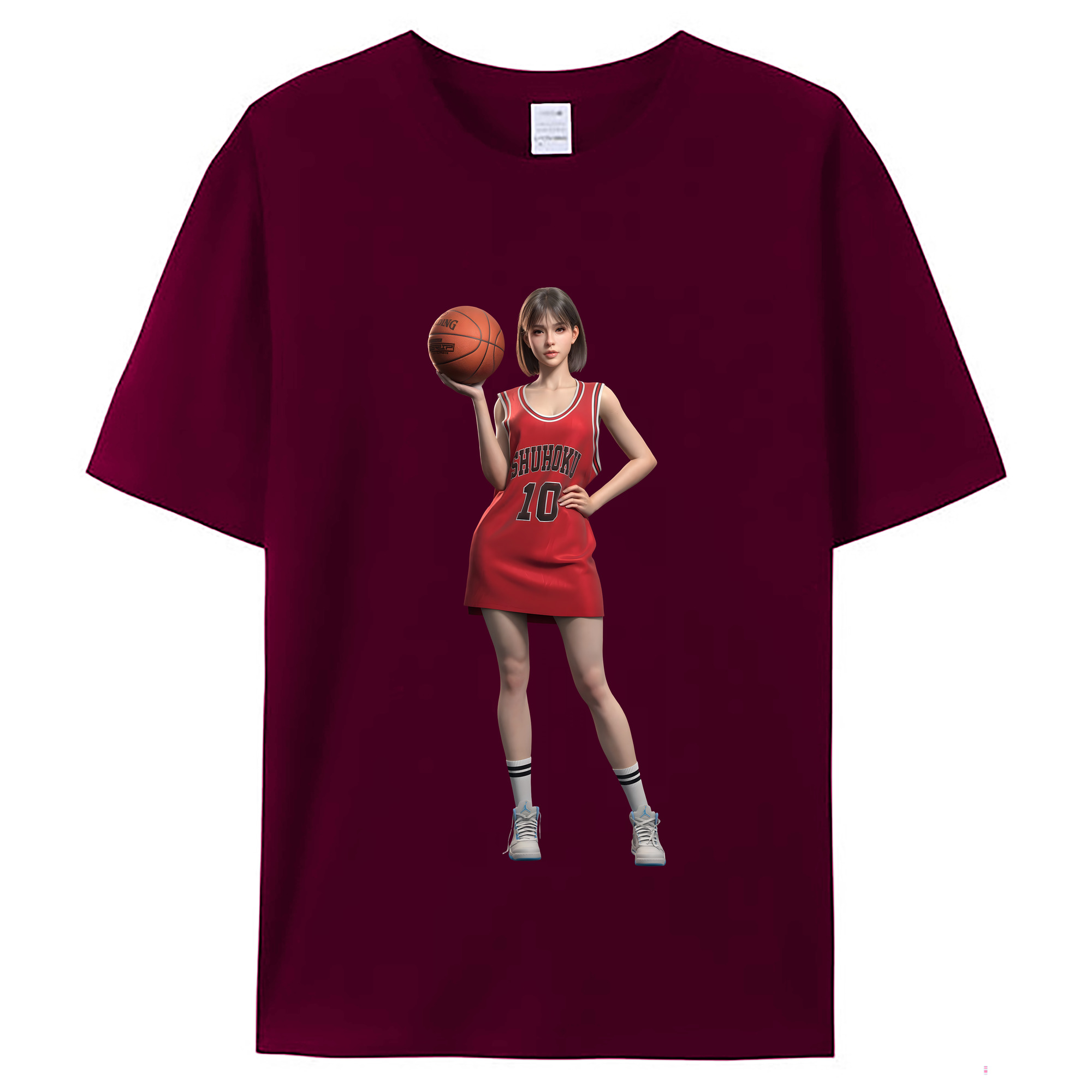 （画像用） SLAM DUNK／スラムダンク レディースカジュアルプリントTシャツ（綿100％）